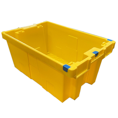 60 x 40 x 27.5cm HDPE gelbe bewegliche Plastikkisten-nistbare Plastikkisten