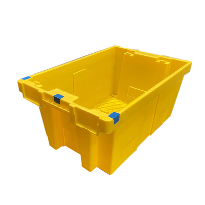 Gelbes HDPE bewegliche Plastikkiste 60 x 40 x 27.5cm nistbares wiederverwendbares