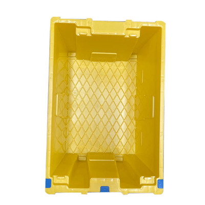 Gelbes HDPE bewegliche Plastikkiste 60 x 40 x 27.5cm nistbares wiederverwendbares