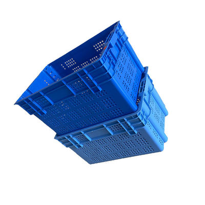 blaues HDPE 2Kg stapelbare harte Beanspruchung der Meeresfrüchte-Kisten-600x400 für Markt