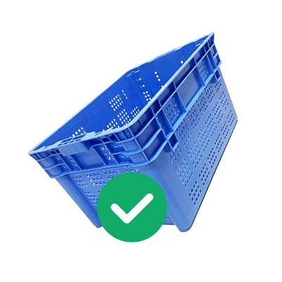 HDPE lüftete blauer beweglicher Lasts-Meeresfrüchte-Plastikgrad Kisten-50Kg nistbares